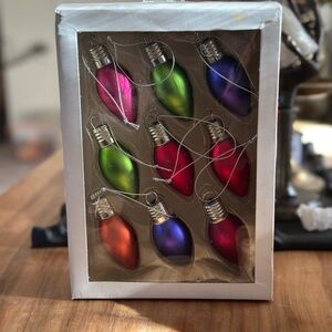 Vintage Midwest Cannon Falls christmas bulb Colorful Holiday Ornament Set of 9